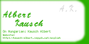 albert kausch business card